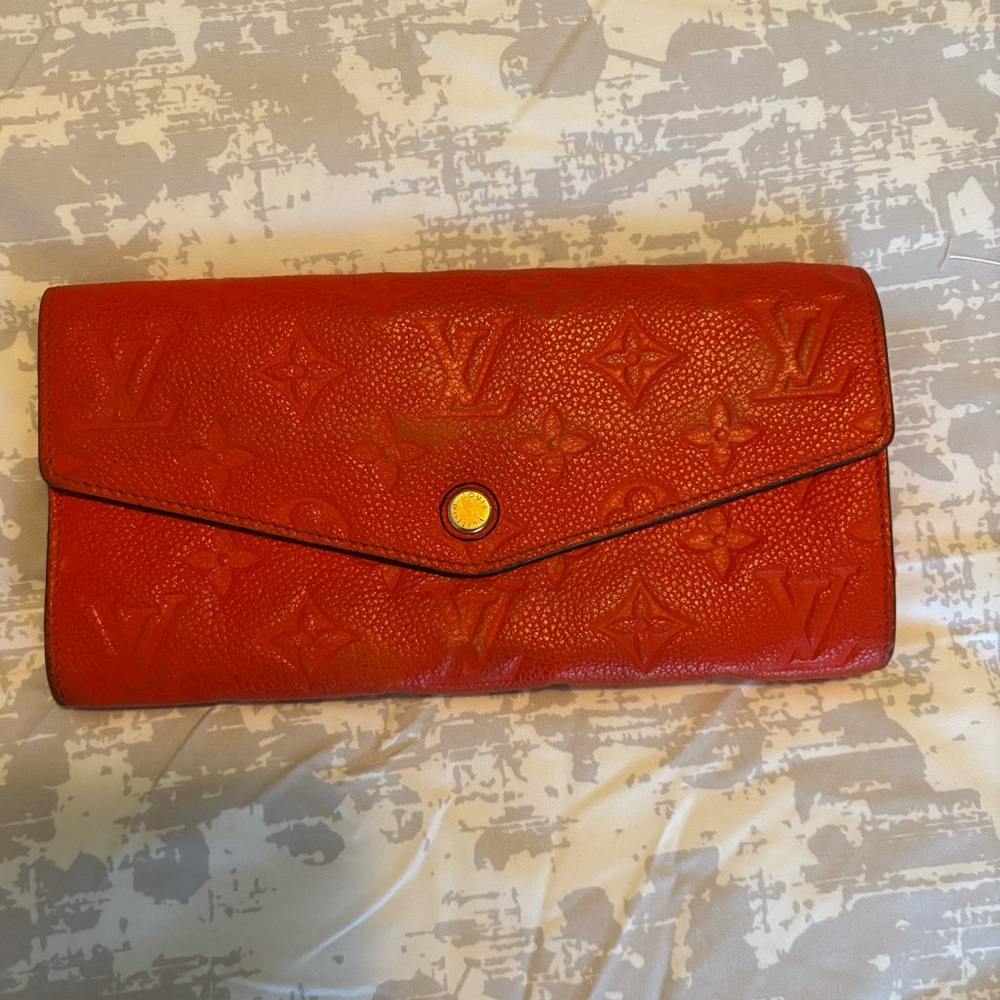 Authentic Louis Vuitton Monogrammed Empreinte Sarah Wallet
